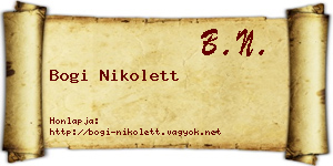 Bogi Nikolett névjegykártya